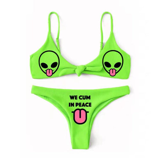 "We Cum in Peace" Alien Bikini